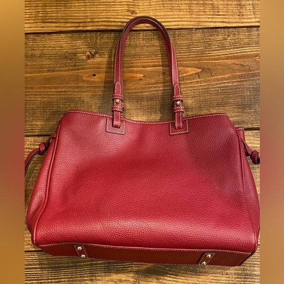 Dooney & Bourke Colette Pebble Leather Large Tote wine/burgundy NWOT - Picture 2 of 7
